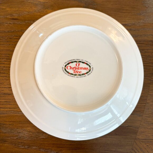 Vintage Ten Strawberry Street O' Christmas Tree Salad Plates set of 4 in 1987 - Picture 2 of 2